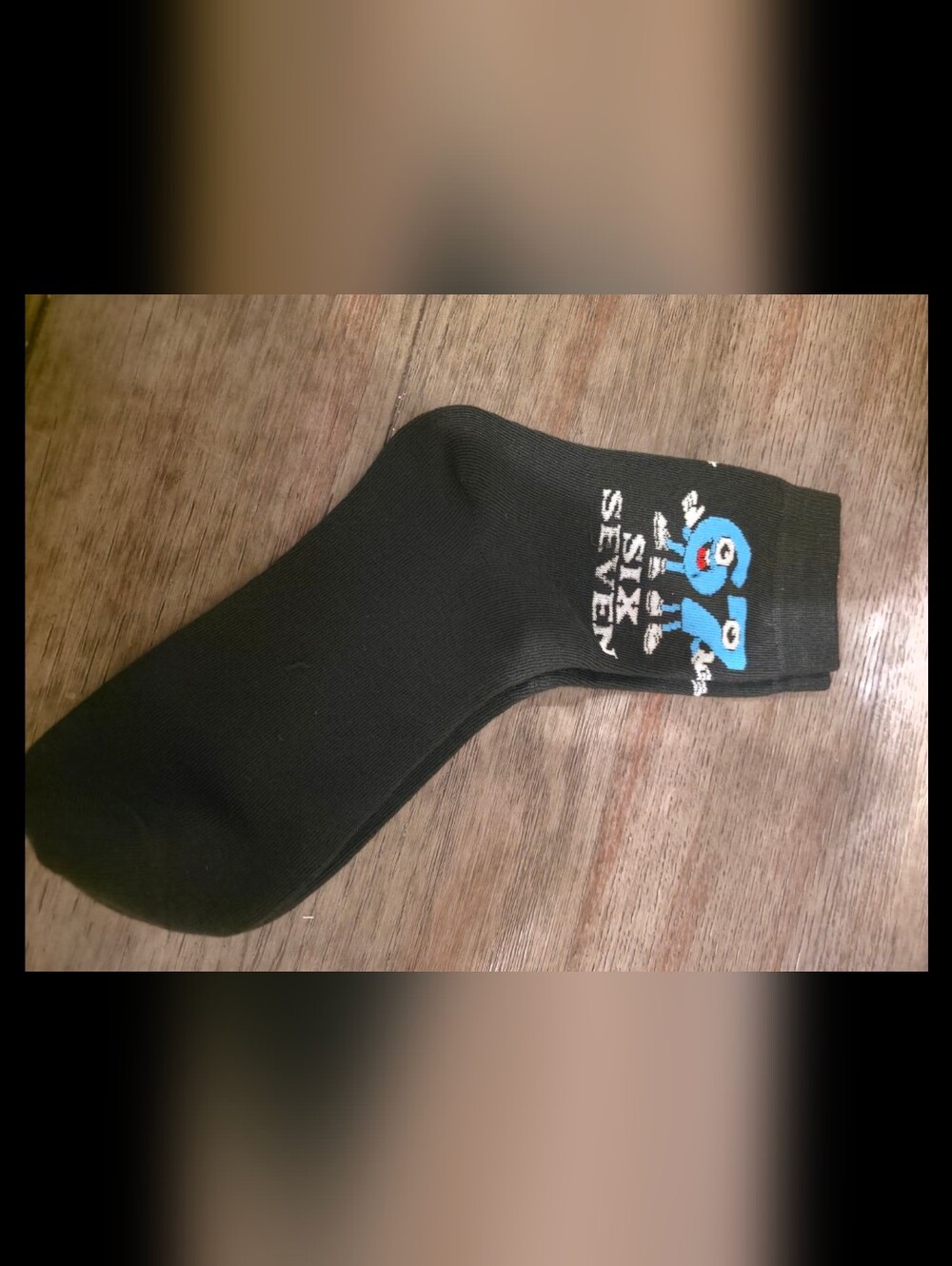 Men's Black 'Six Seven' Graphic Ankle Socks